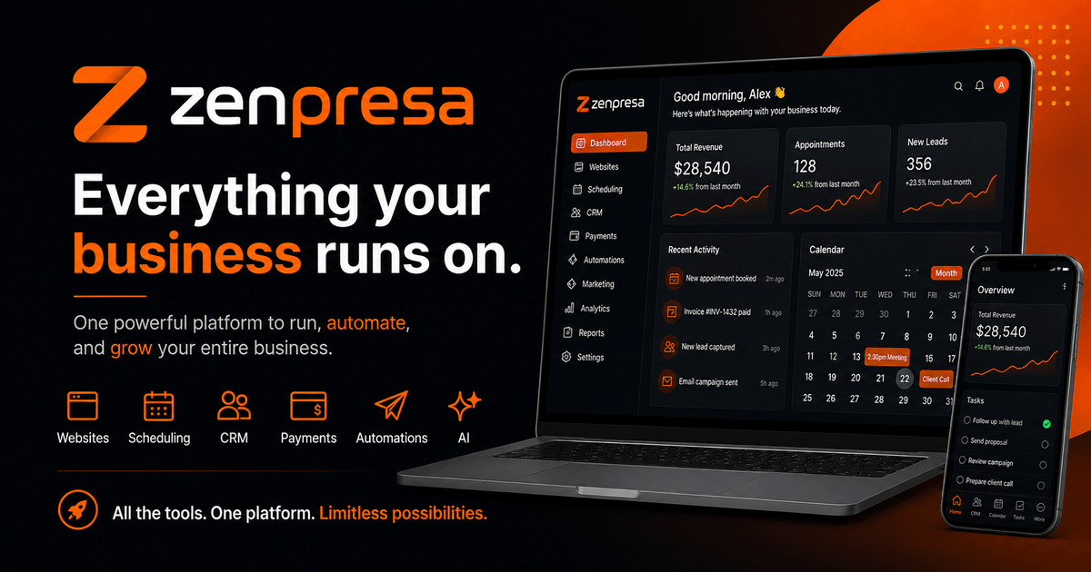 Zenpresa — everything your service business runs on, under your own brand